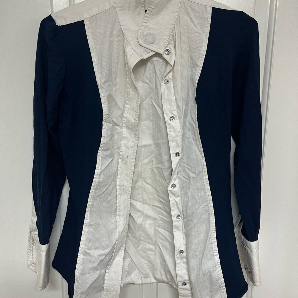 Le Fash navy and white show shirt